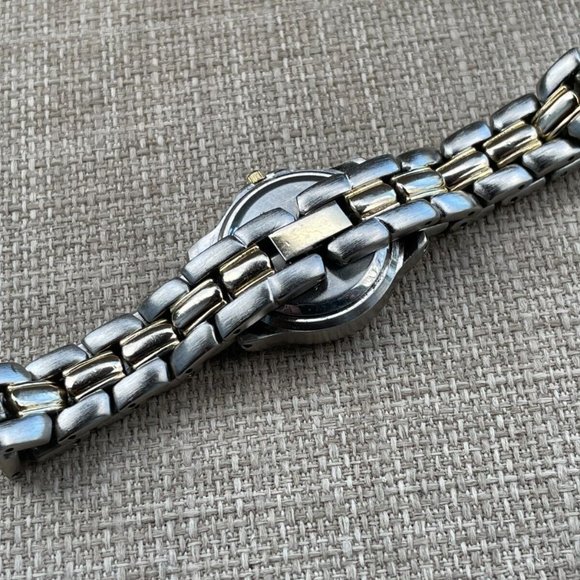 Prescot Ladies Wristwatch Silver/Gold Tone Blue Face Quartz Analog Japan Movt - Picture 6 of 11